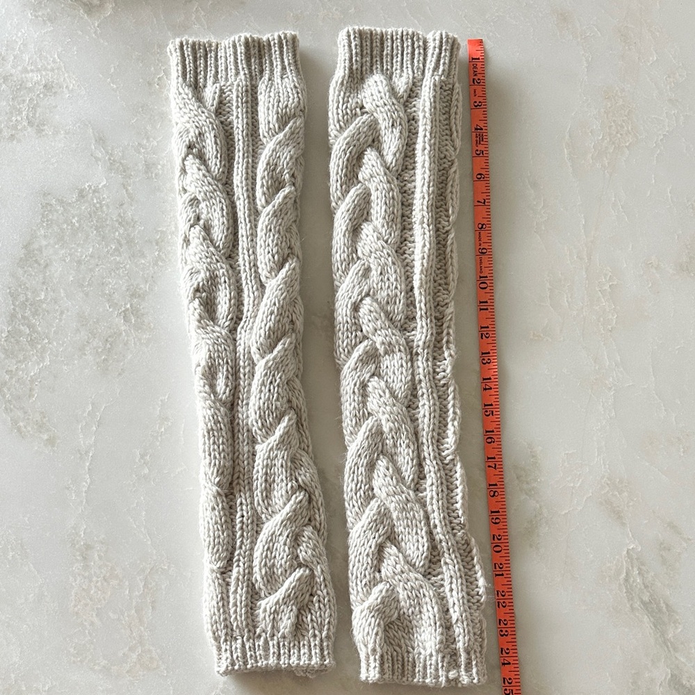Free People Gray Cable Knit Leg Warmers